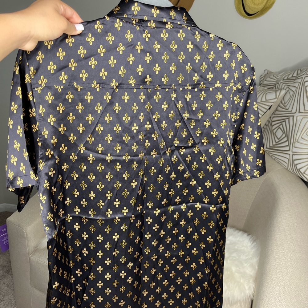 OVO Monogram Silk Shirt Pom Pom Buttom Up 2019 Octobers Very Own Drake Medium